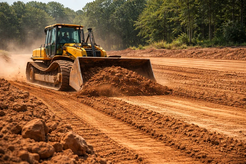 Land grading project in progress